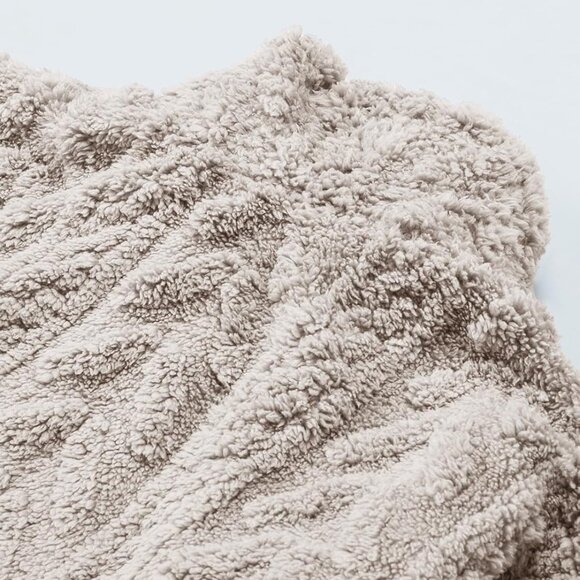 Women's Fleece Jacket Khaki Large Cozy Warm Zip Up Stand Collar Pockets - Picture 7 of 7